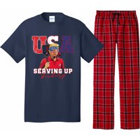 Usa Pickleball Champ Patriotic Trump & Pickleball Pajama Set