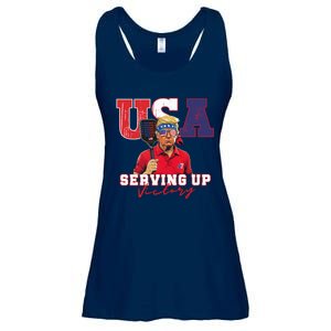 Usa Pickleball Champ Patriotic Trump & Pickleball Ladies Essential Flowy Tank