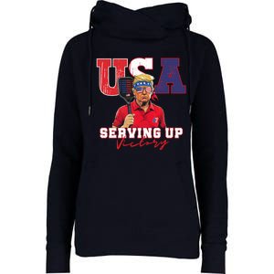 Usa Pickleball Champ Patriotic Trump & Pickleball Womens Funnel Neck Pullover Hood