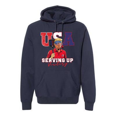 Usa Pickleball Champ Patriotic Trump & Pickleball Premium Hoodie