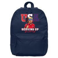 Usa Pickleball Champ Patriotic Trump & Pickleball 16 in Basic Backpack