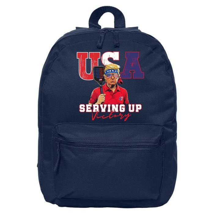 Usa Pickleball Champ Patriotic Trump & Pickleball 16 in Basic Backpack