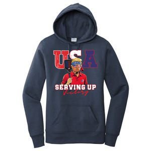 Usa Pickleball Champ Patriotic Trump & Pickleball Women's Pullover Hoodie