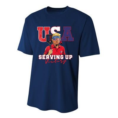 Usa Pickleball Champ Patriotic Trump & Pickleball Performance Sprint T-Shirt