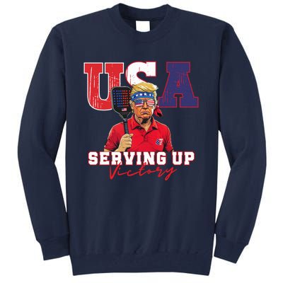 Usa Pickleball Champ Patriotic Trump & Pickleball Tall Sweatshirt