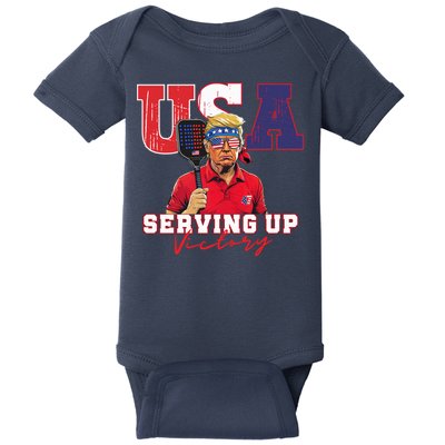 Usa Pickleball Champ Patriotic Trump & Pickleball Baby Bodysuit