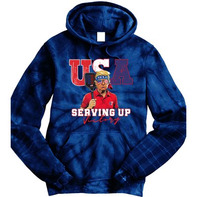 Usa Pickleball Champ Patriotic Trump & Pickleball Tie Dye Hoodie