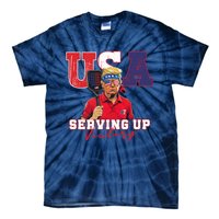 Usa Pickleball Champ Patriotic Trump & Pickleball Tie-Dye T-Shirt