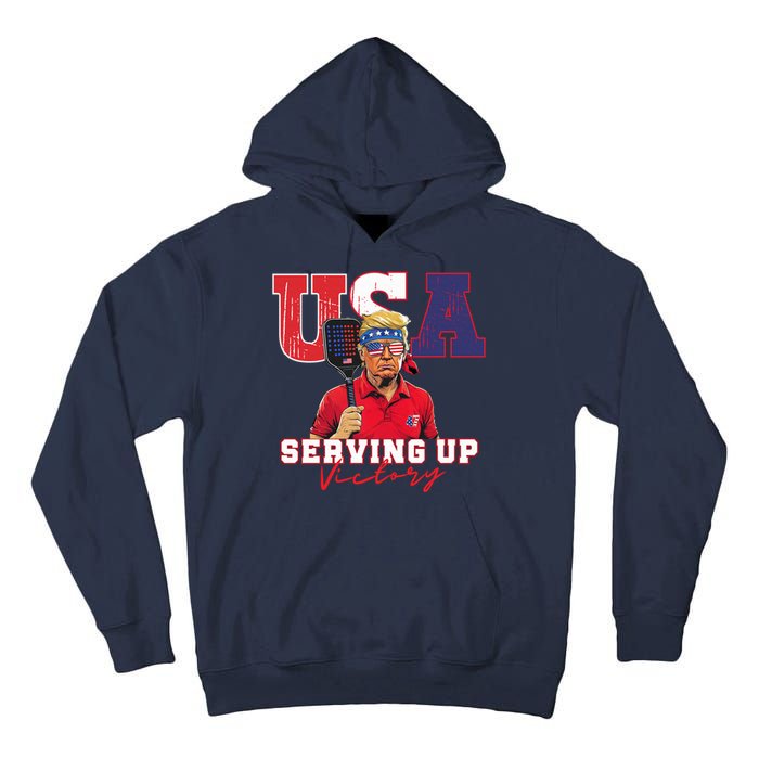 Usa Pickleball Champ Patriotic Trump & Pickleball Tall Hoodie