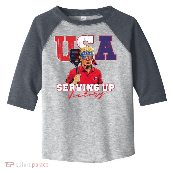 Usa Pickleball Champ Patriotic Trump & Pickleball Toddler Fine Jersey T-Shirt