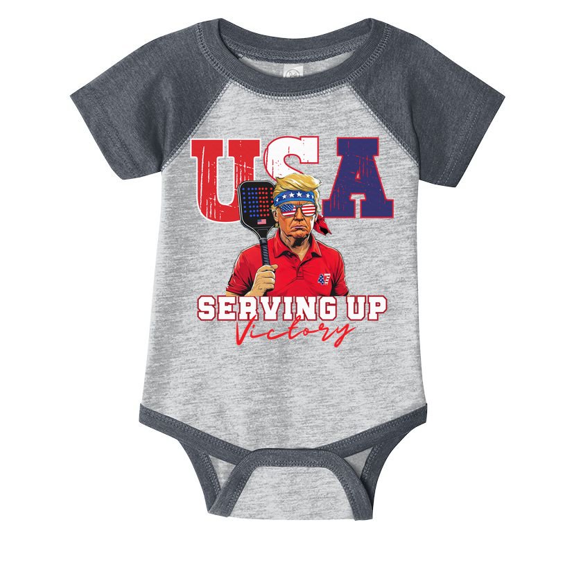 Usa Pickleball Champ Patriotic Trump & Pickleball Infant Baby Jersey Bodysuit