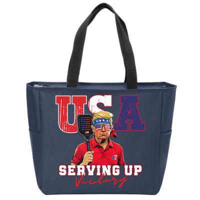 Usa Pickleball Champ Patriotic Trump & Pickleball Zip Tote Bag
