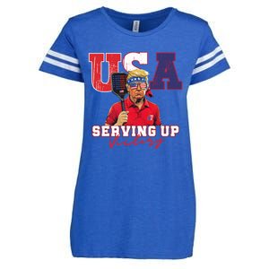 Usa Pickleball Champ Patriotic Trump & Pickleball Enza Ladies Jersey Football T-Shirt