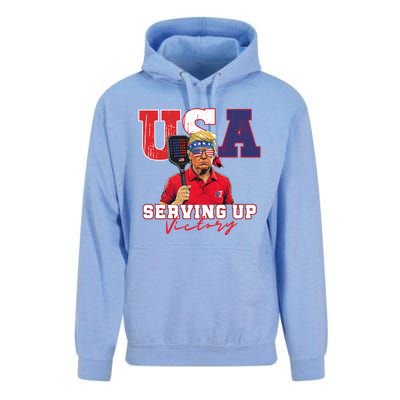 Usa Pickleball Champ Patriotic Trump & Pickleball Unisex Surf Hoodie