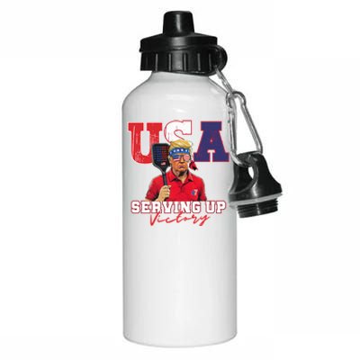 Usa Pickleball Champ Patriotic Trump & Pickleball Aluminum Water Bottle