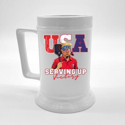 Usa Pickleball Champ Patriotic Trump & Pickleball Beer Stein