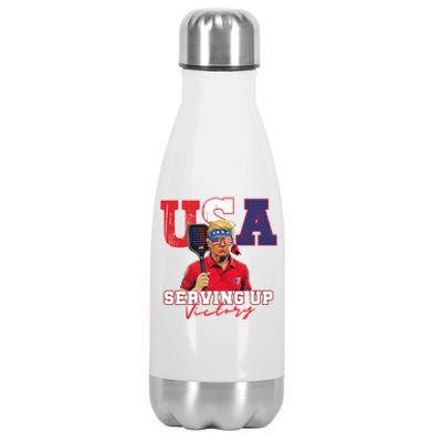 Usa Pickleball Champ Patriotic Trump & Pickleball Stainless Steel Insulated Water Bottle