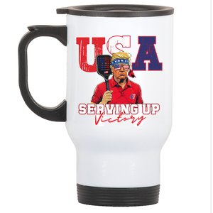 Usa Pickleball Champ Patriotic Trump & Pickleball Stainless Steel Travel Mug