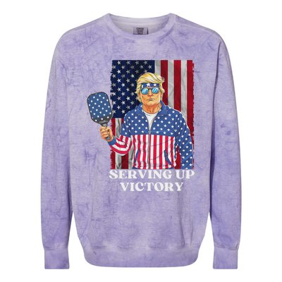 Usa Pickleball Champ Patriotic Trump Political Colorblast Crewneck Sweatshirt