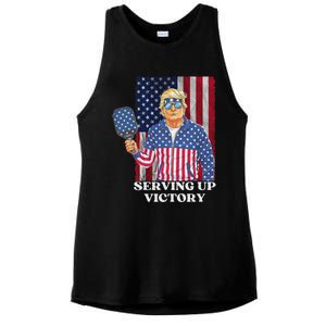 Usa Pickleball Champ Patriotic Trump Political Ladies PosiCharge Tri-Blend Wicking Tank