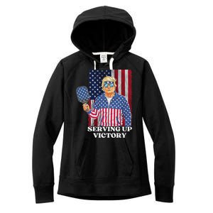 Usa Pickleball Champ Patriotic Trump Political Women's Fleece Hoodie