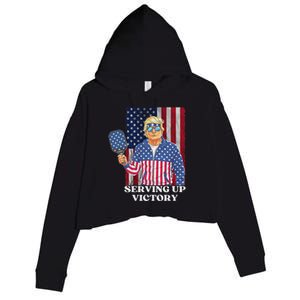 Usa Pickleball Champ Patriotic Trump Political Crop Fleece Hoodie