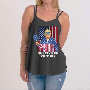 Usa Pickleball Champ Patriotic Trump Political Women's Strappy Tank