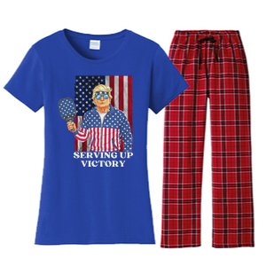 Usa Pickleball Champ Patriotic Trump Political Women's Flannel Pajama Set