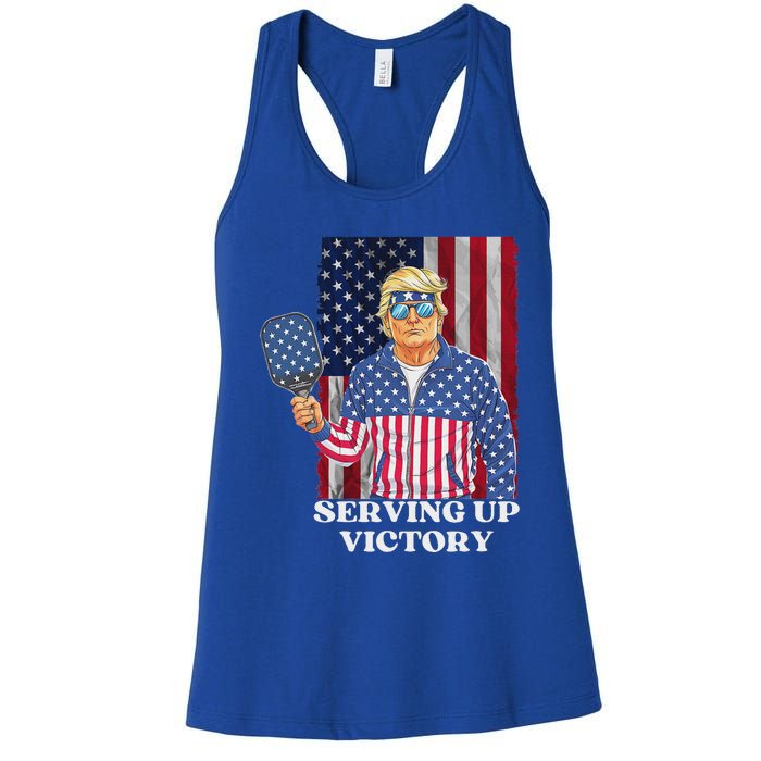 Usa Pickleball Champ Patriotic Trump Political Women's Racerback Tank