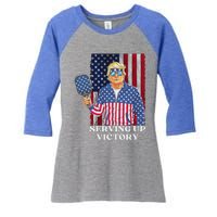 Usa Pickleball Champ Patriotic Trump Political Women's Tri-Blend 3/4-Sleeve Raglan Shirt