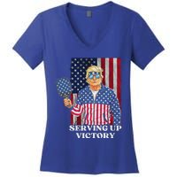 Usa Pickleball Champ Patriotic Trump Political Women's V-Neck T-Shirt