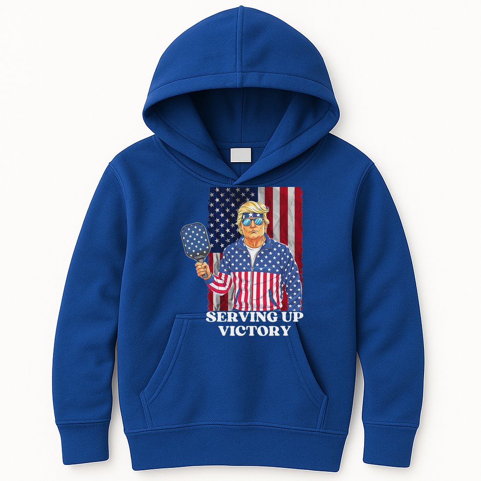 Usa Pickleball Champ Patriotic Trump Political Kids Hoodie