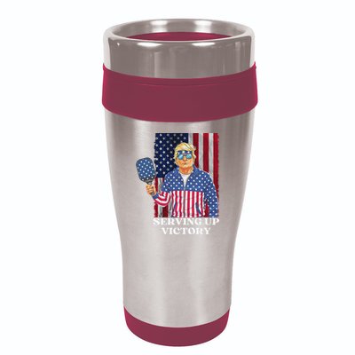 Usa Pickleball Champ Patriotic Trump Political 16oz Travel Tumbler