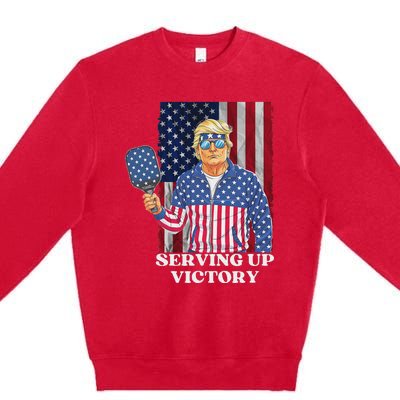 Usa Pickleball Champ Patriotic Trump Political Premium Crewneck Sweatshirt