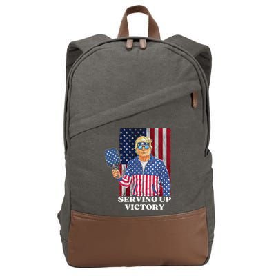 Usa Pickleball Champ Patriotic Trump Political Cotton Canvas Backpack