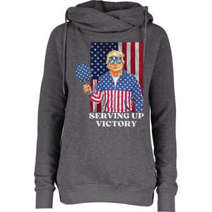 Usa Pickleball Champ Patriotic Trump Political Womens Funnel Neck Pullover Hood