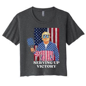 Usa Pickleball Champ Patriotic Trump Political Women's Crop Top Tee