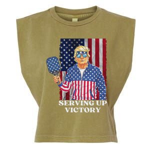 Usa Pickleball Champ Patriotic Trump Political Garment-Dyed Women's Muscle Tee