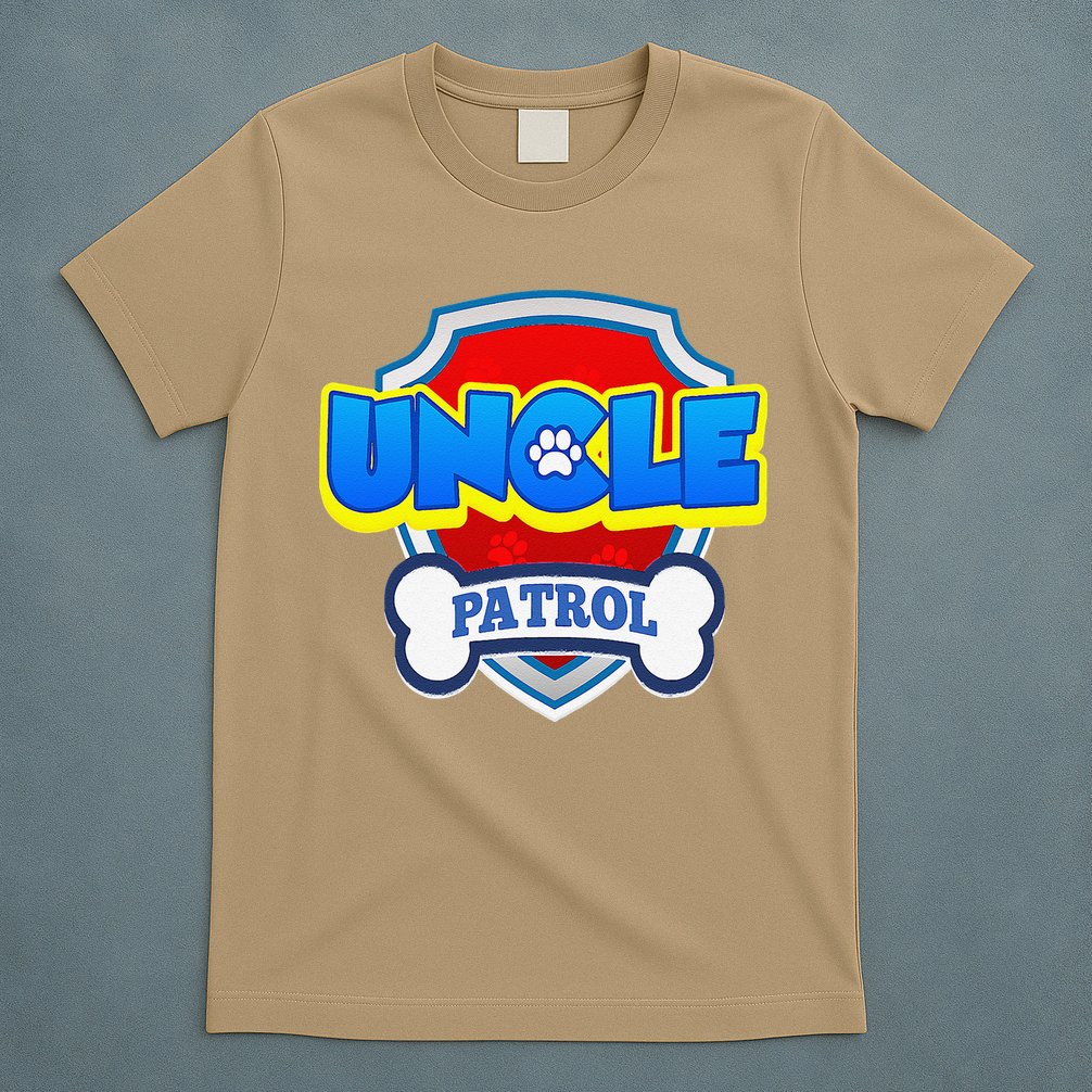 Uncle Patrol Dog Funny Gift Birthday Party T-Shirt