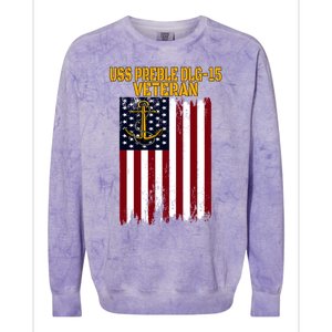 Uss Preble Dlg15 Destroyer FatherS Day VeteranS Day Cute Gift Colorblast Crewneck Sweatshirt