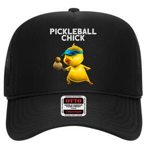 Unique Pickleball Design For Women Pickle Ball Player High Crown Mesh Back Trucker Hat