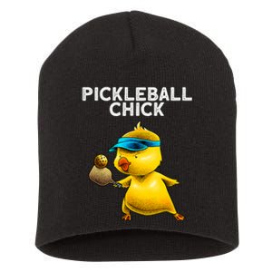 Unique Pickleball Design For Women Pickle Ball Player Short Acrylic Beanie