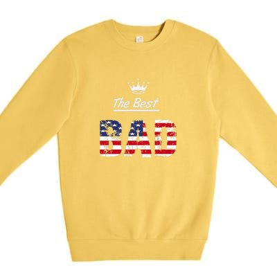 Usa Patriotic Dad Day American Flag Premium Crewneck Sweatshirt