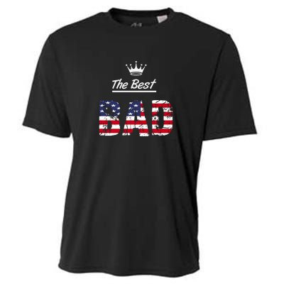 Usa Patriotic Dad Day American Flag Cooling Performance Crew T-Shirt