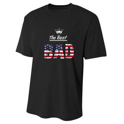 Usa Patriotic Dad Day American Flag Performance Sprint T-Shirt