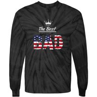 Usa Patriotic Dad Day American Flag Tie-Dye Long Sleeve Shirt