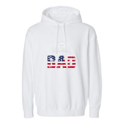 Usa Patriotic Dad Day American Flag Garment-Dyed Fleece Hoodie