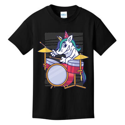 Unicorn Playing Drum Kids T-Shirt