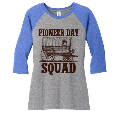 Utah Pioneer Day Squad Cool Gift Women's Tri-Blend 3/4-Sleeve Raglan Shirt