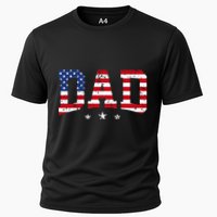 USA Patriotic Dad Father's Day American Flag 4th Of July Dad Cooling Performance Crew T-Shirt